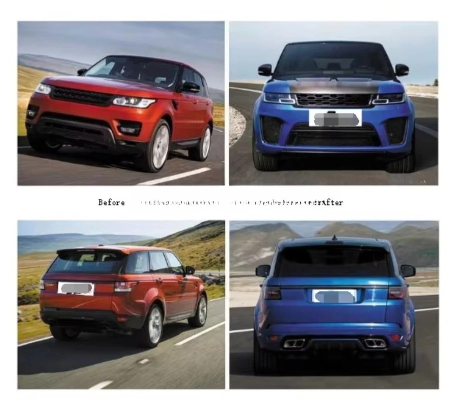 For RR Sport 2014-2017 Upgrade to 2018-2022 SVR Version Front and Rear Bumper Completely Old Upgrade to New Body Kit